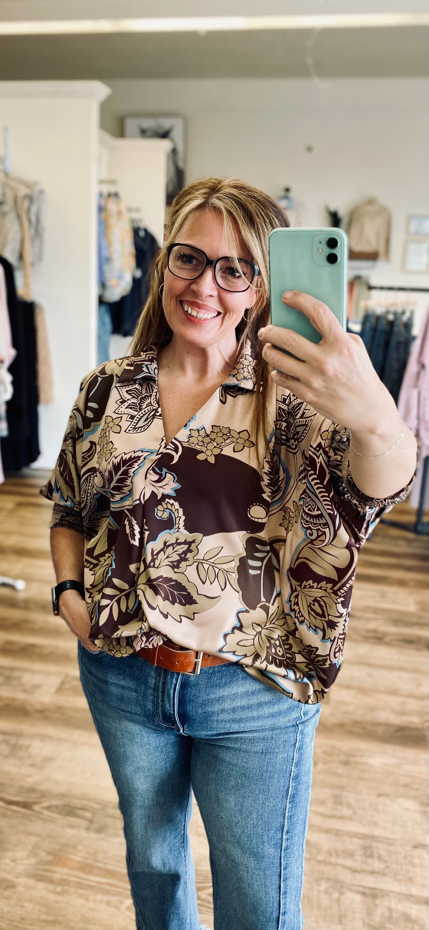 Satin Paisley Blouse