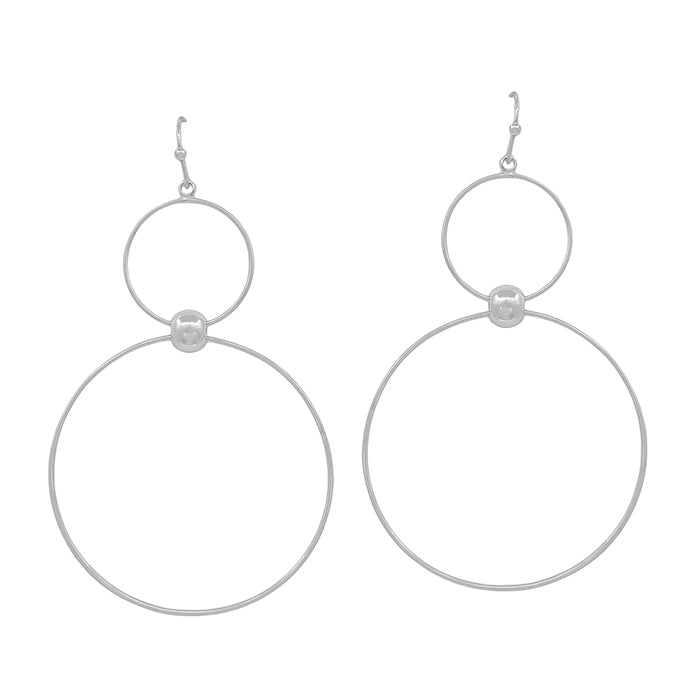 Double Circle Drop Earrings